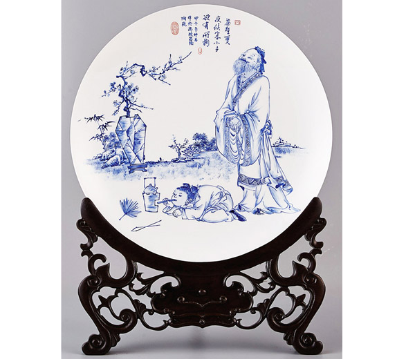 14寸薄胎骨瓷茶圣掛盤(pán)